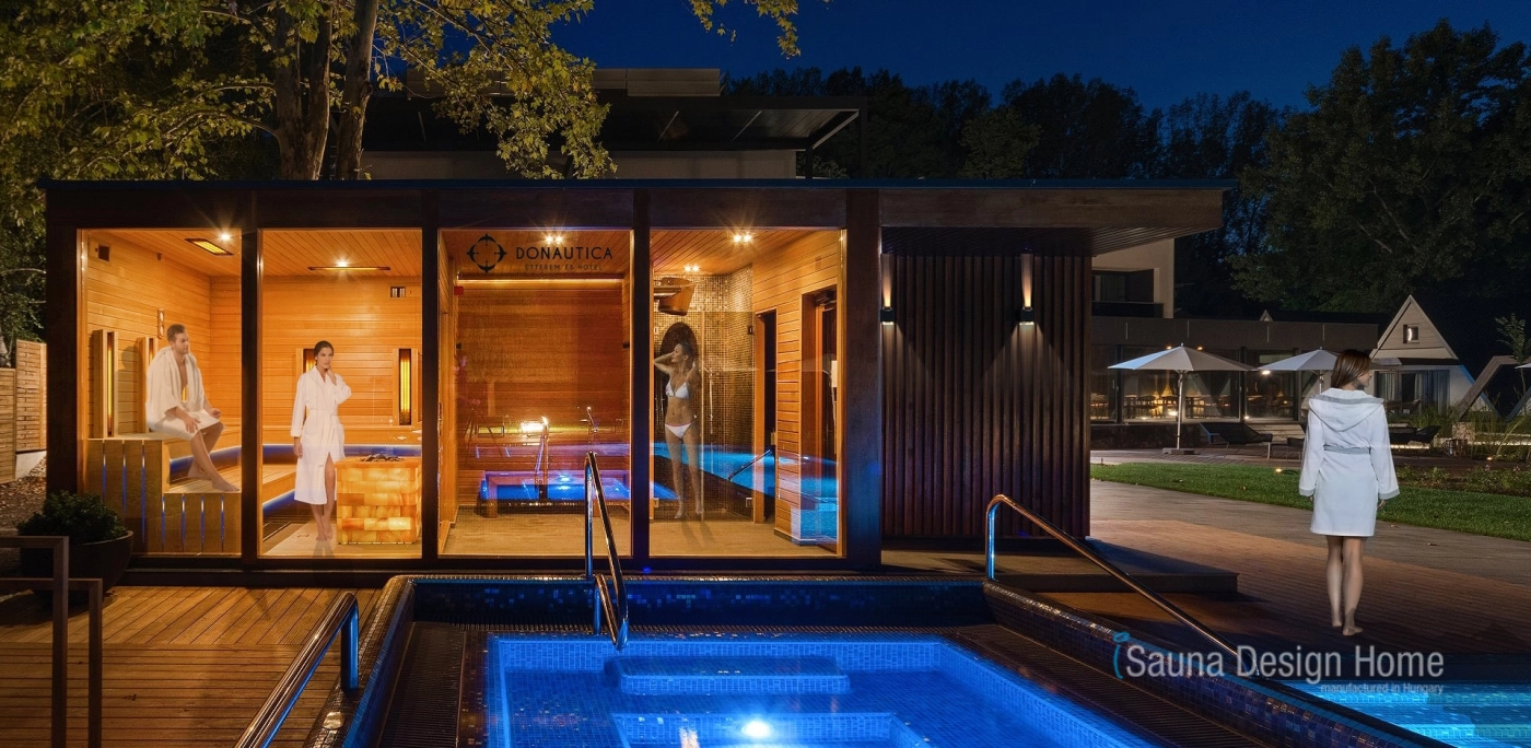 szaunház éjszakai hangulat