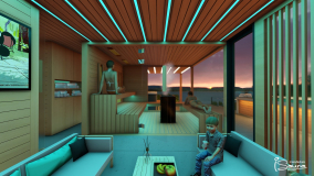 családi wellness-ház belső elgondolása