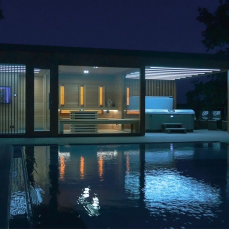 Kültéri szauna, kerti szaunaház a Balaton partján